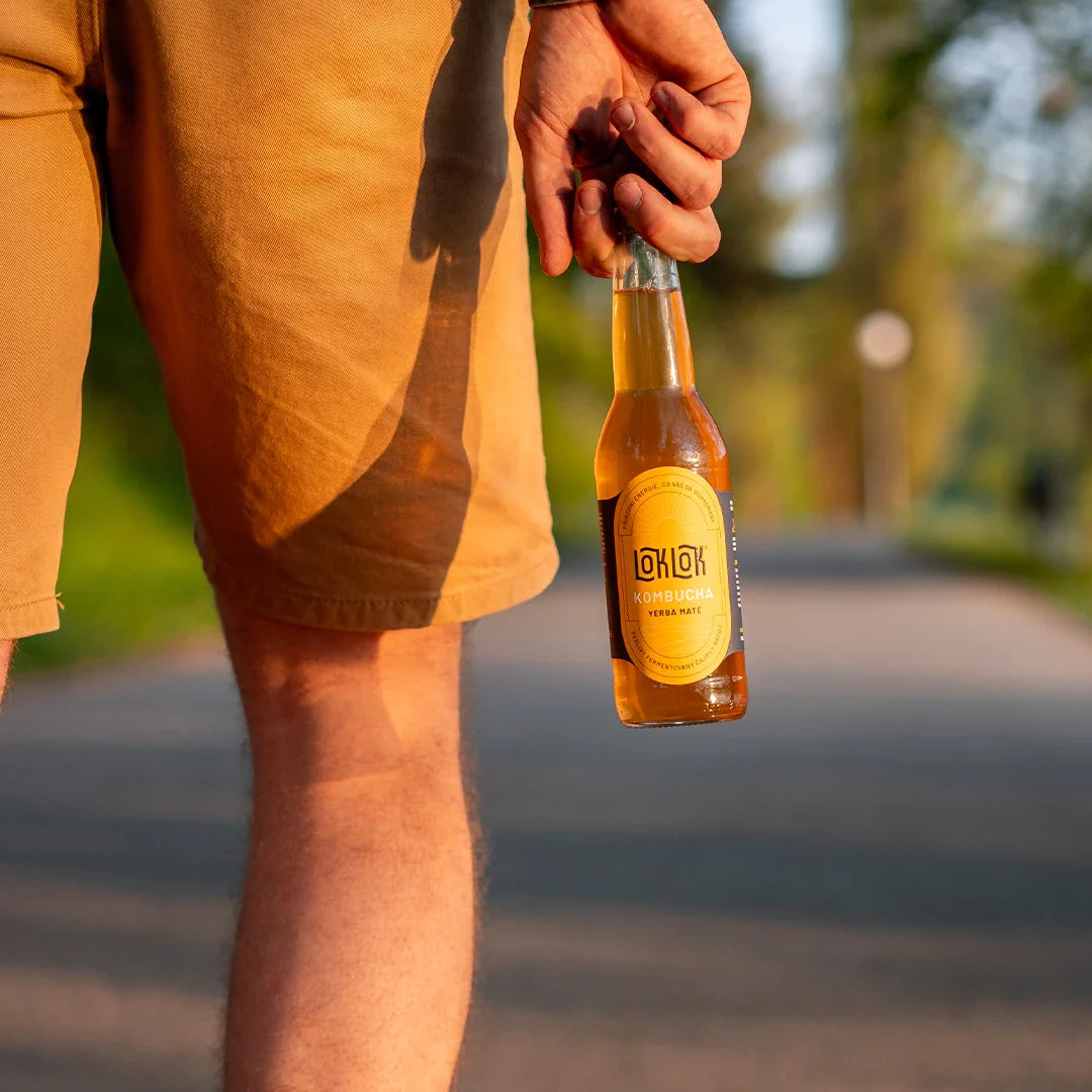 Loklok Kombucha yerba maté sklo 330 ml