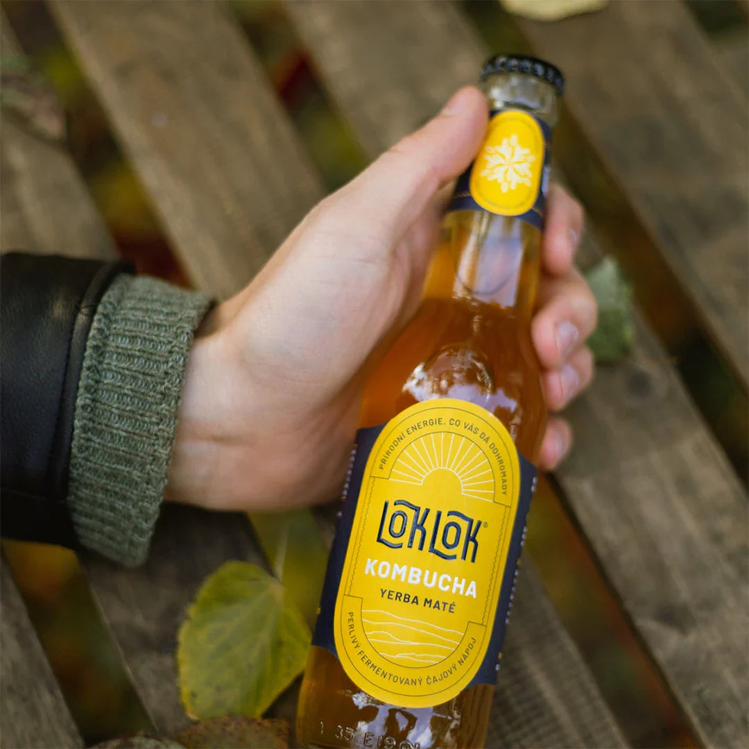 Loklok Kombucha yerba maté sklo 330 ml