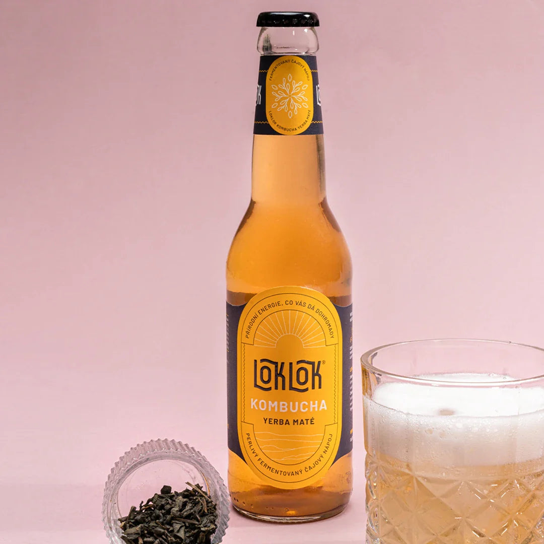 Loklok Kombucha yerba maté sklo 330 ml
