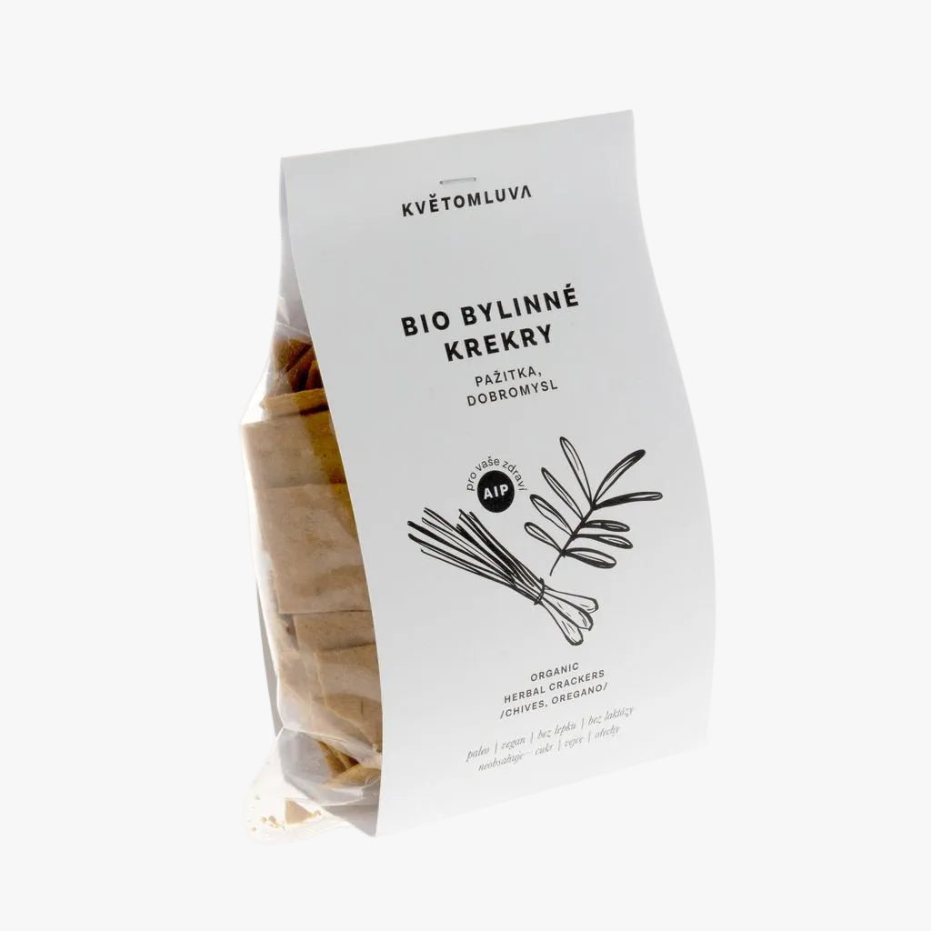 Květomluva bio bylinné krekry - dobromysl, pažitka 100 g