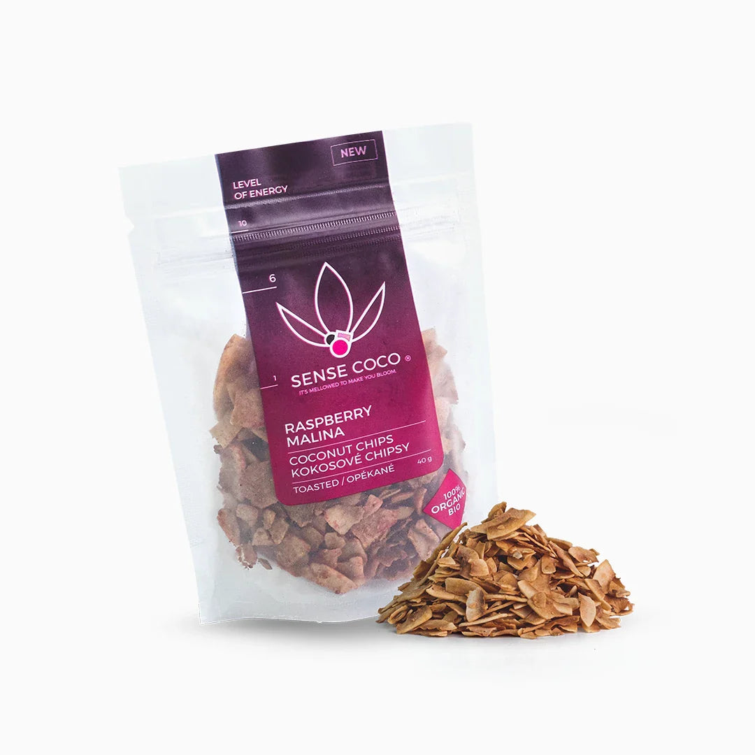 Sense Coco Bio kokosové chipsy malinové 40 g
