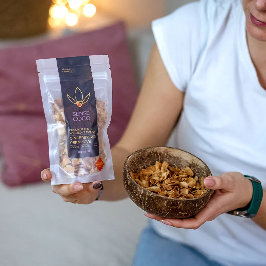 Sense Coco Bio kokosové chipsy perníkové 60 g
