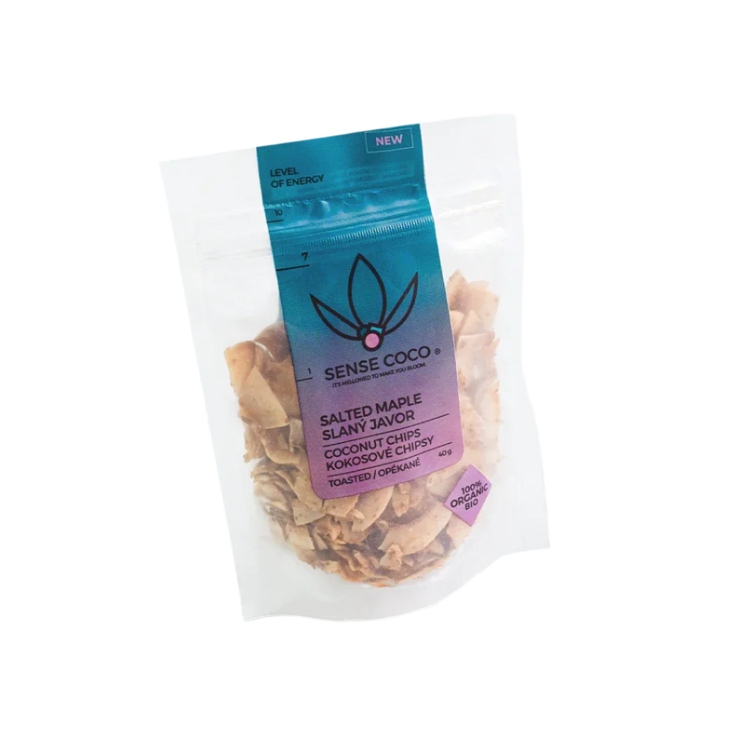 Sense Coco Bio kokosové chipsy slaný javor 40 g