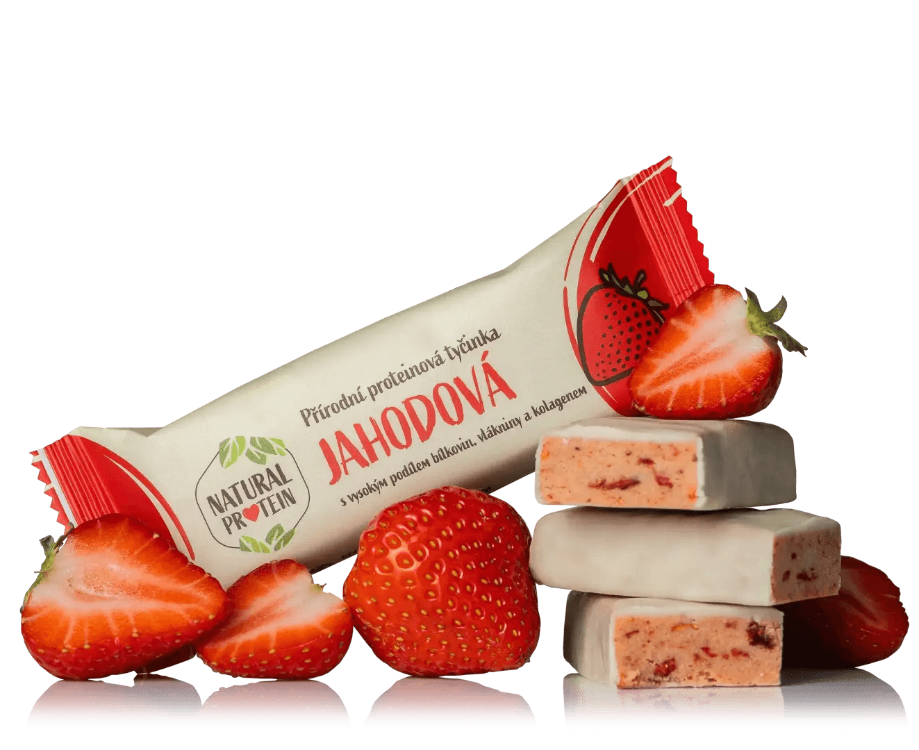 NaturalProtein Proteinová tyčinka s kolagenem - Jahodová (50 g)