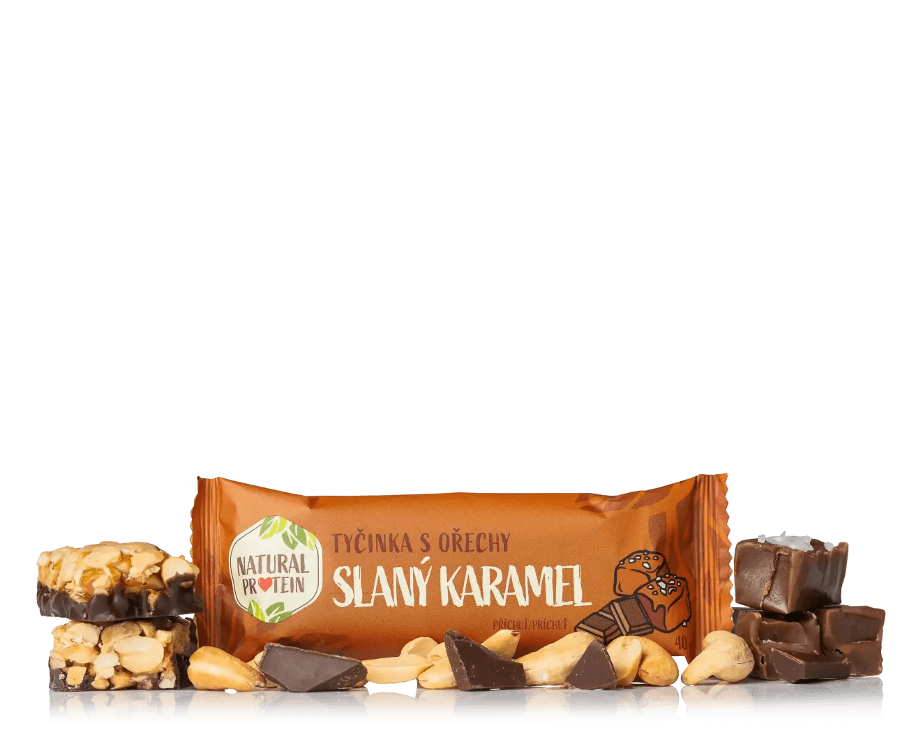 NaturalProtein Ořechová tyčinka - slaný karamel (40 g)