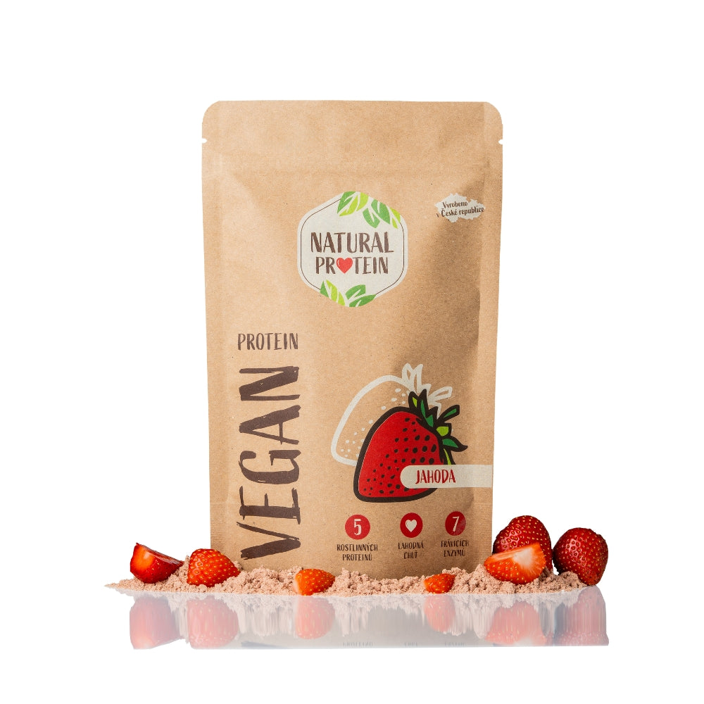 NaturalProtein Veganský protein - jahoda 350 g