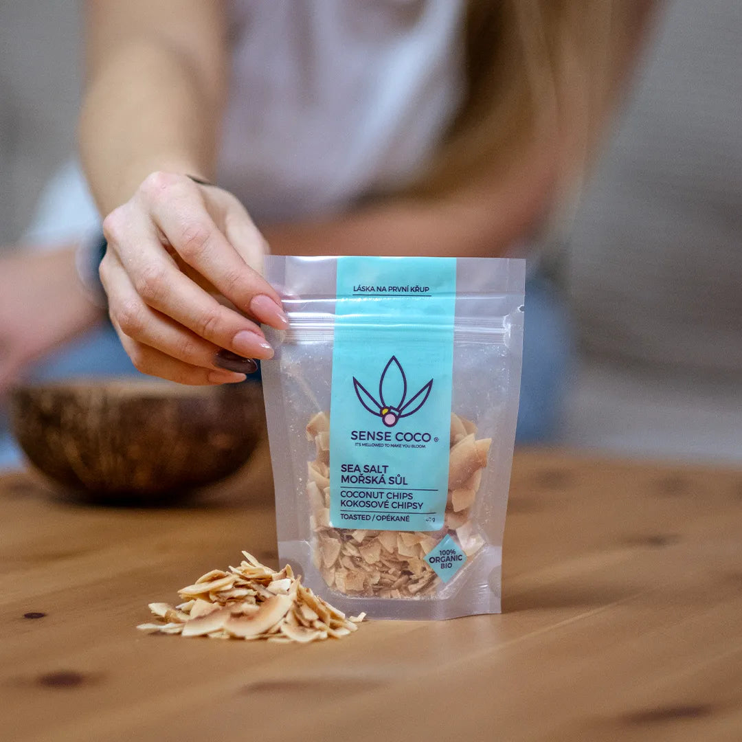 Sense Coco Bio kokosové chipsy slané 40 g