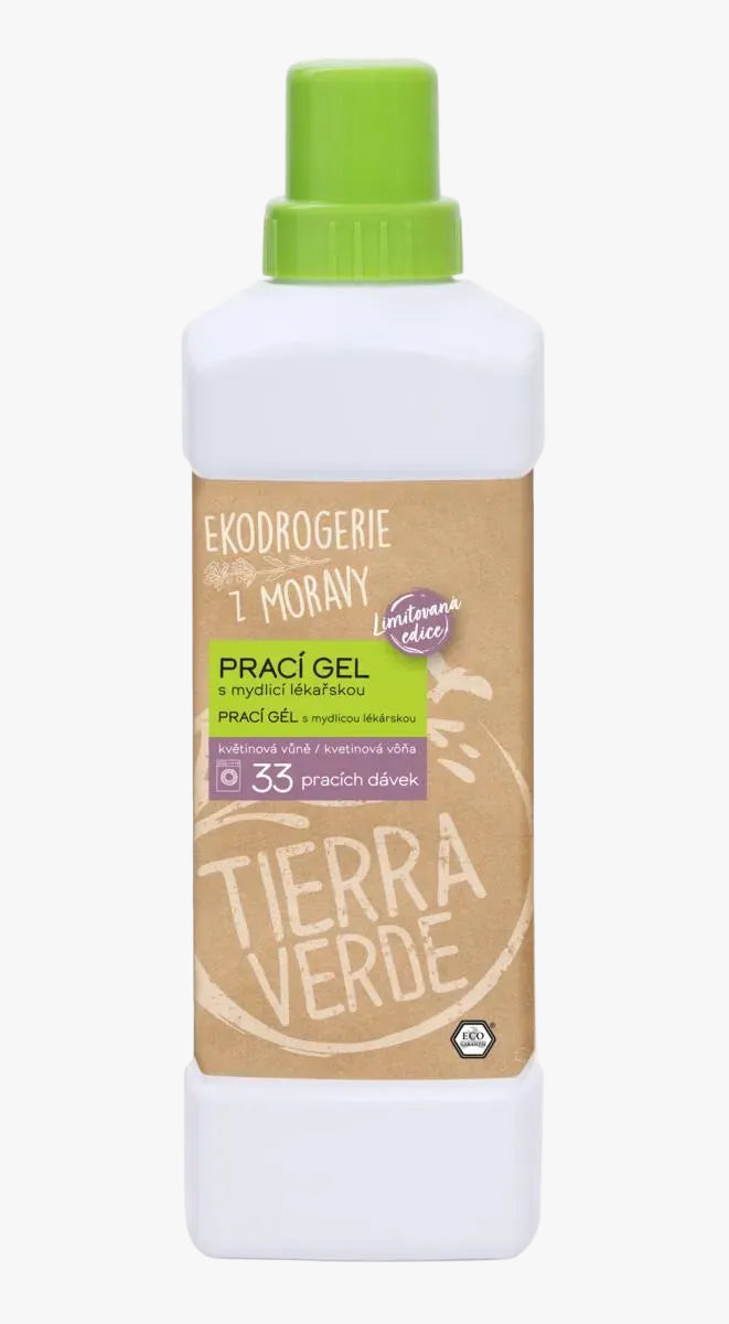 Tierra Verde Prací gel s mydlicí a vůní květin  1 l
