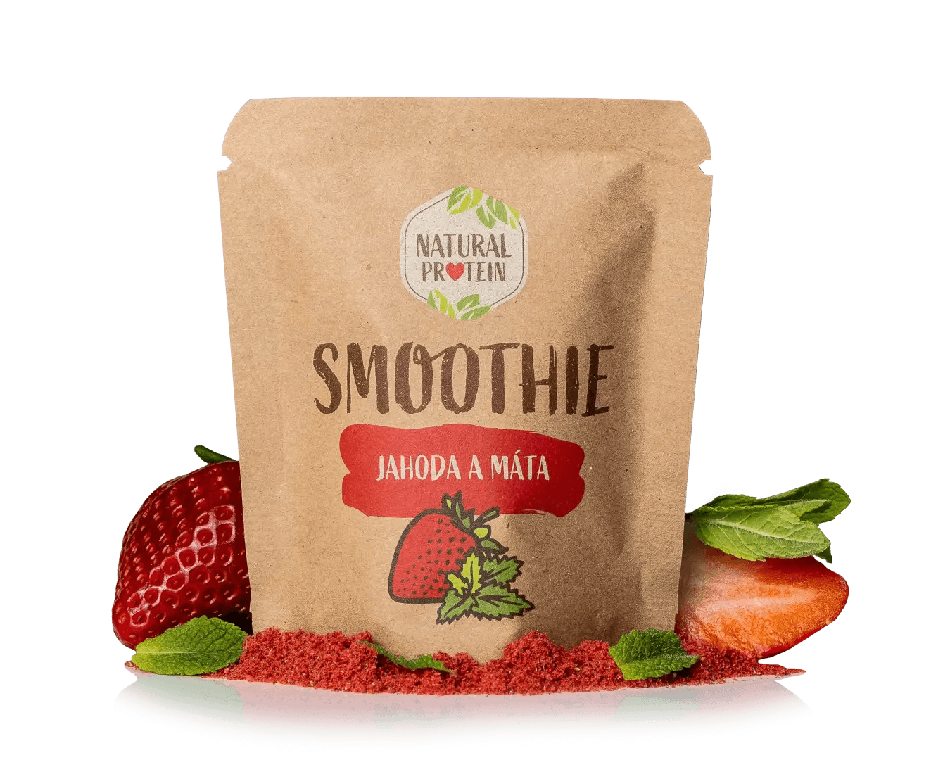 NaturalProtein Smoothie - Jahoda a máta (20 g)