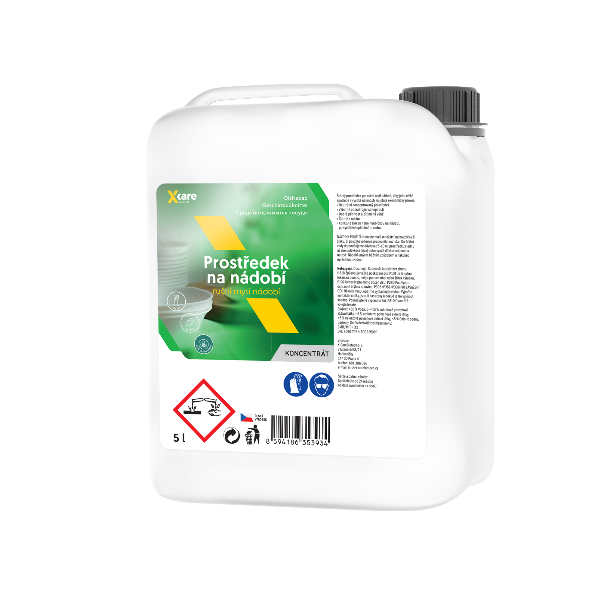X-Care Prostředek na nádobí - Green herbs 5L